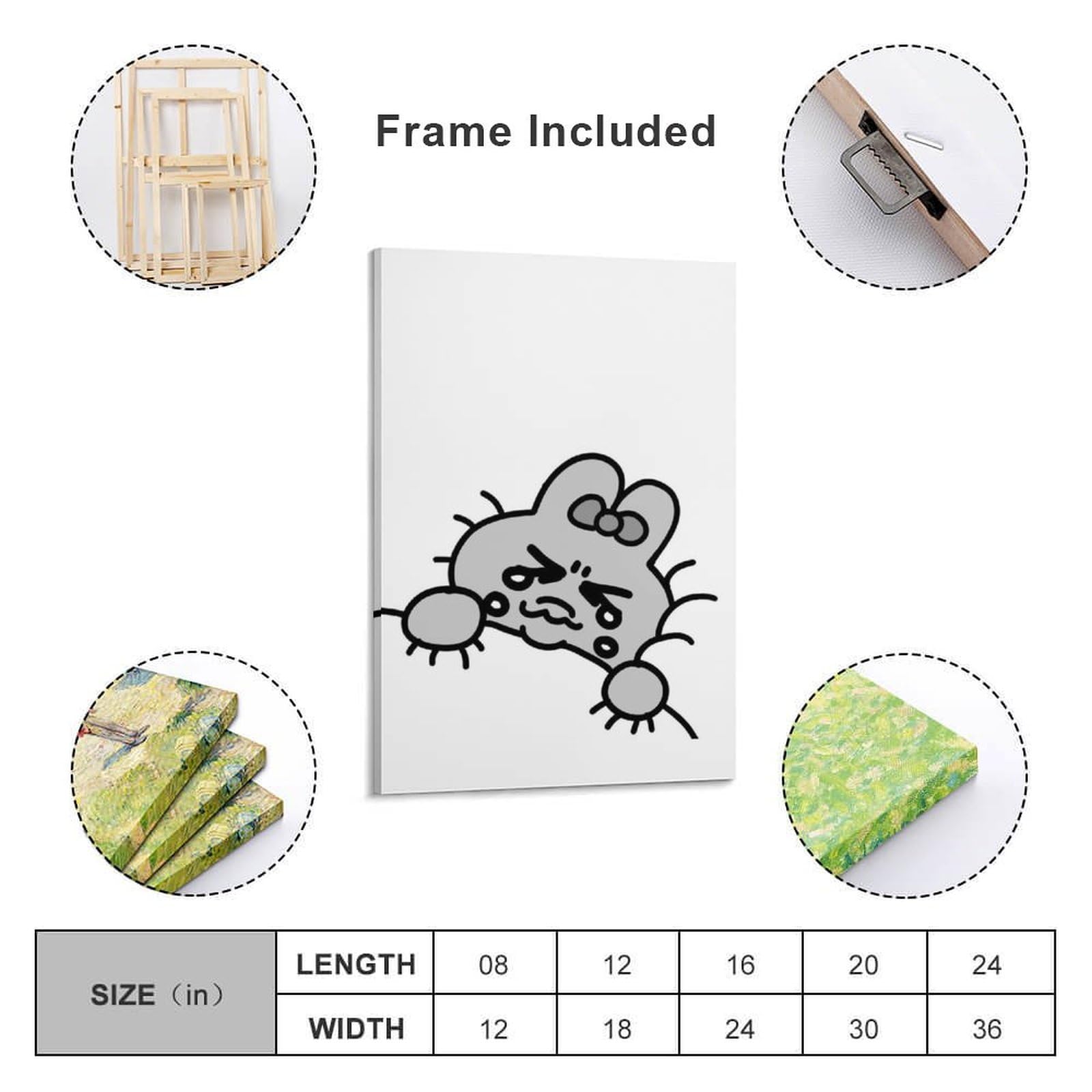 Amazon.co.jp: [おぱんちゅうさぎ-布団] キャンバス 絵画 絵 現代装飾